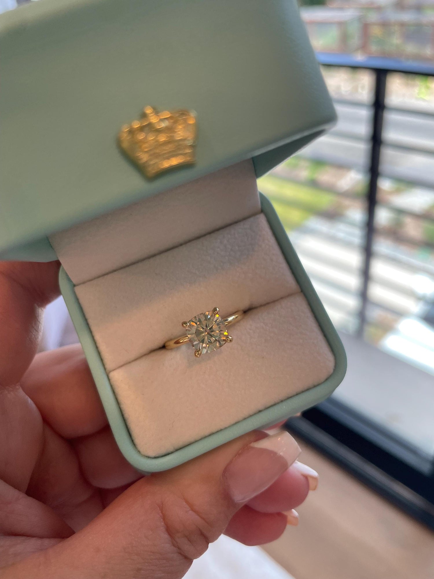 2.5 carat cushion cut champagne moissanite engagement ring, gold vermeil cushion cut ring, sterling silver moissanite ring, gift for her