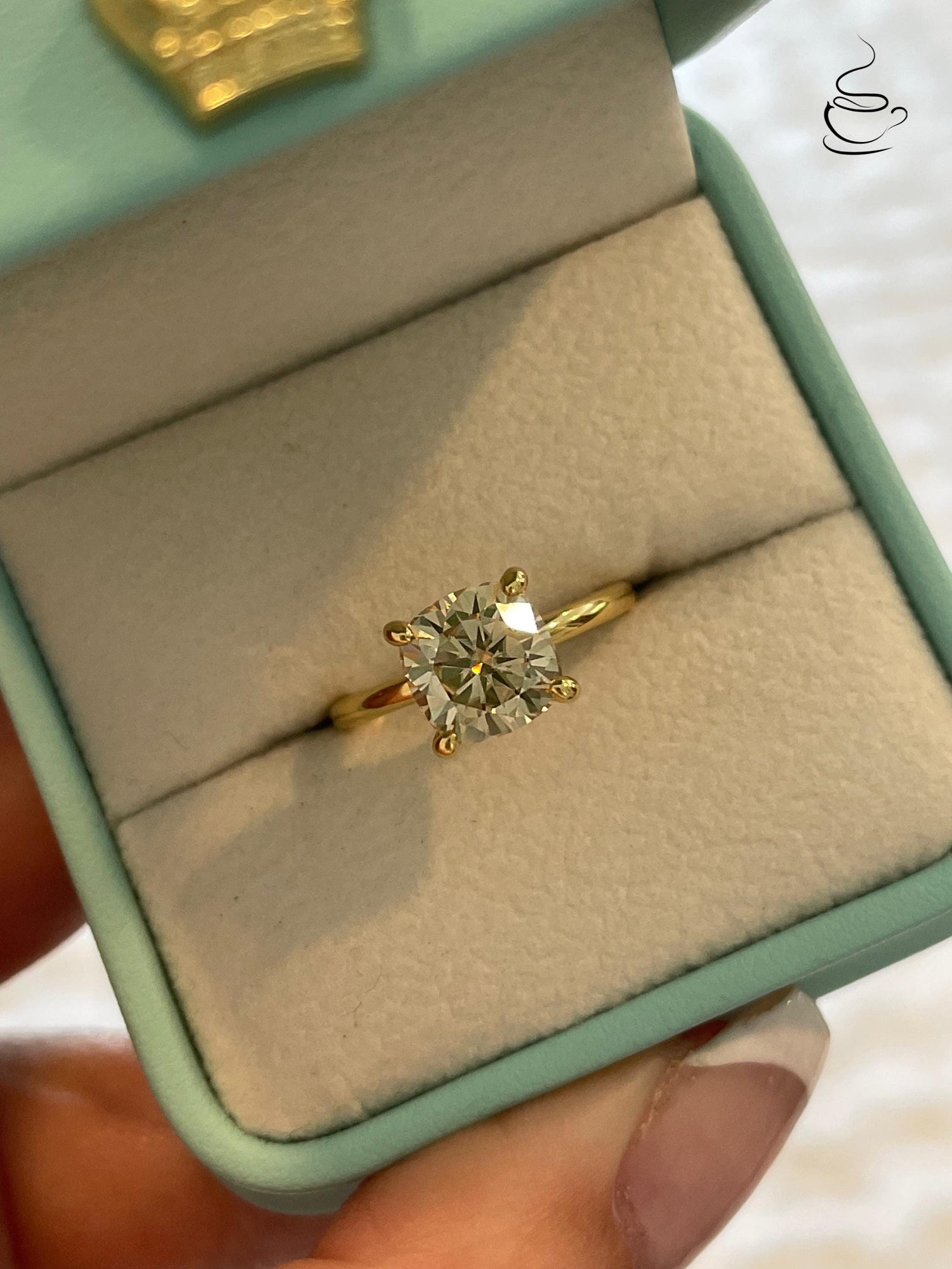 2.5 carat cushion cut champagne moissanite engagement ring, gold vermeil cushion cut ring, sterling silver moissanite ring, gift for her