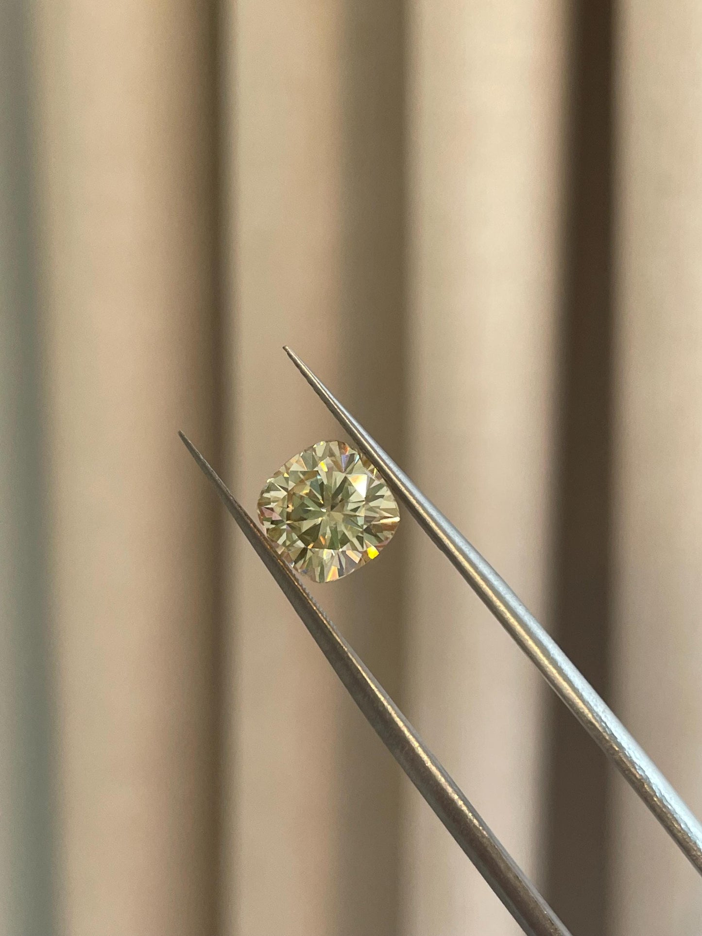 2.5 carat cushion cut champagne moissanite engagement ring, gold vermeil cushion cut ring, sterling silver moissanite ring, gift for her