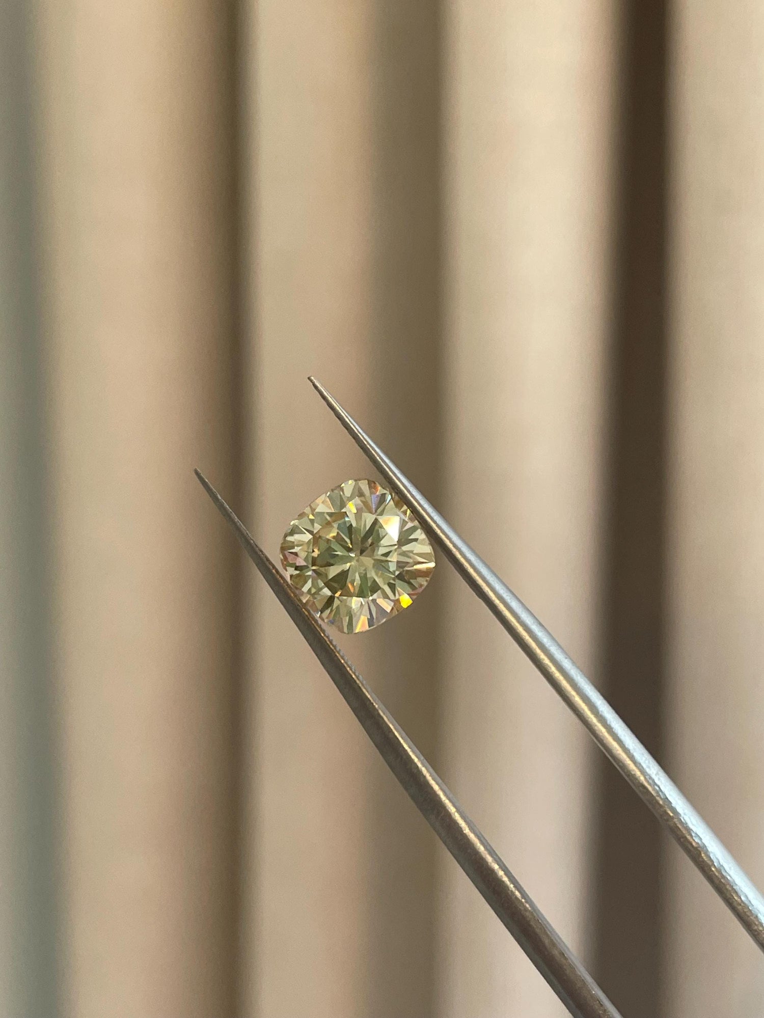 2.5 carat cushion cut champagne moissanite engagement ring, gold vermeil cushion cut ring, sterling silver moissanite ring, gift for her