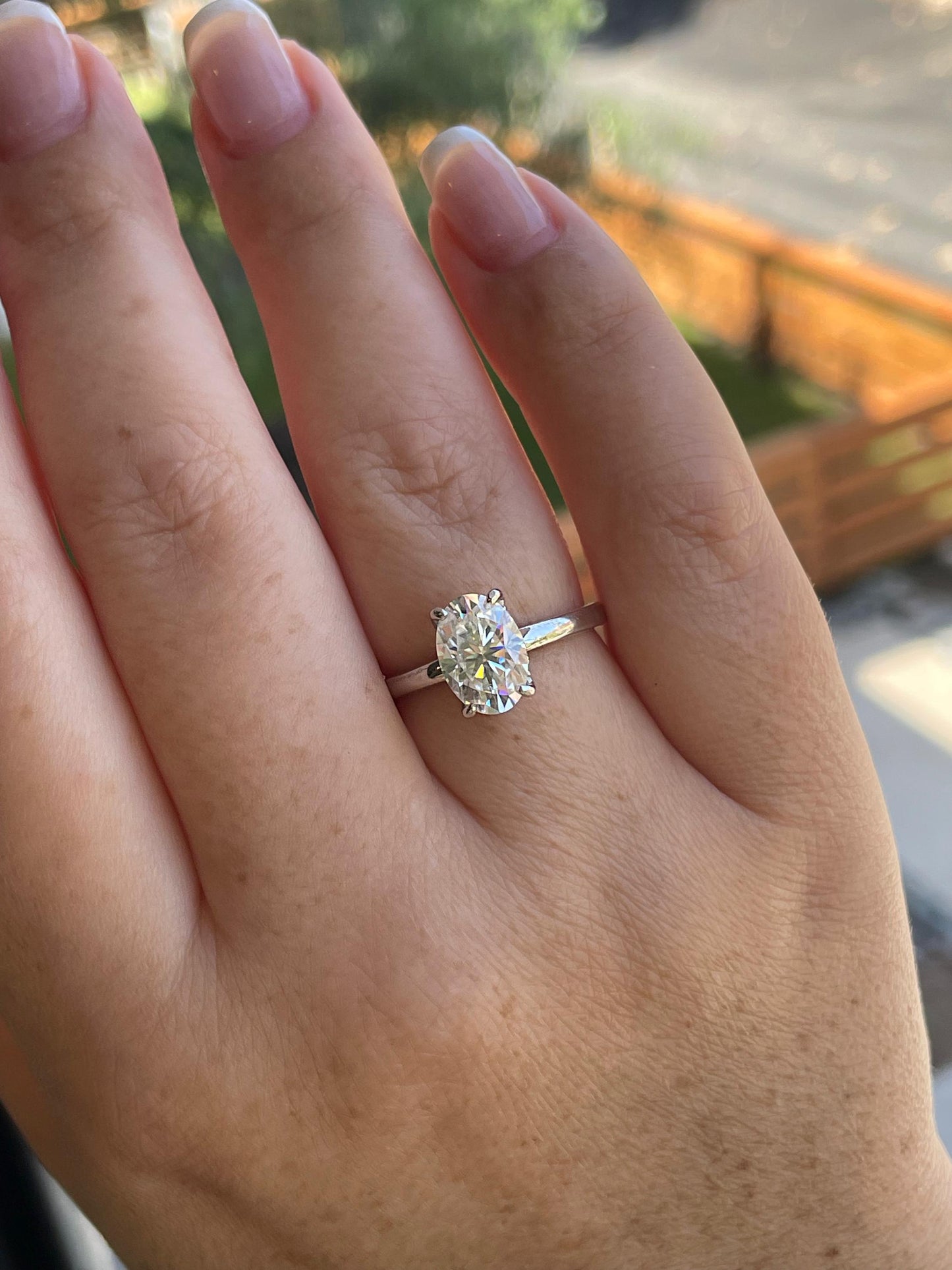 2.5 carat elongated oval cut moissanite engagement ring with hidden halo, sterling silver oval cut moissanite proposal ring, gift for her
