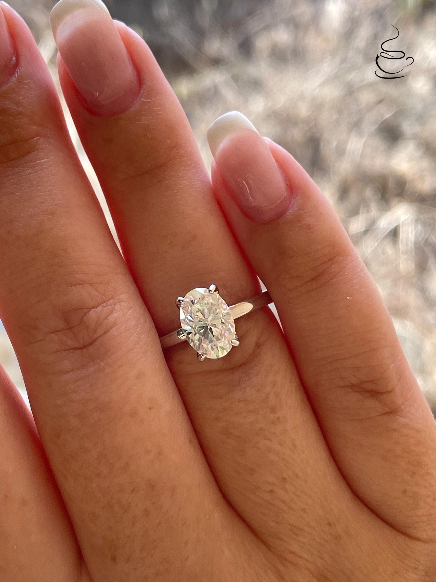 2.5 carat elongated oval cut moissanite engagement ring with hidden halo, sterling silver oval cut moissanite proposal ring, gift for her