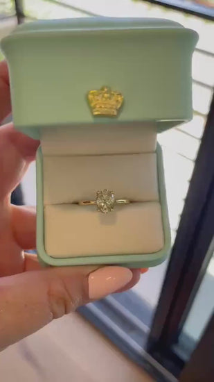 Oval cut champagne moissanite engagement ring in yellow gold vermeil, Sterling Silver 925 moissanite ring, gift for her