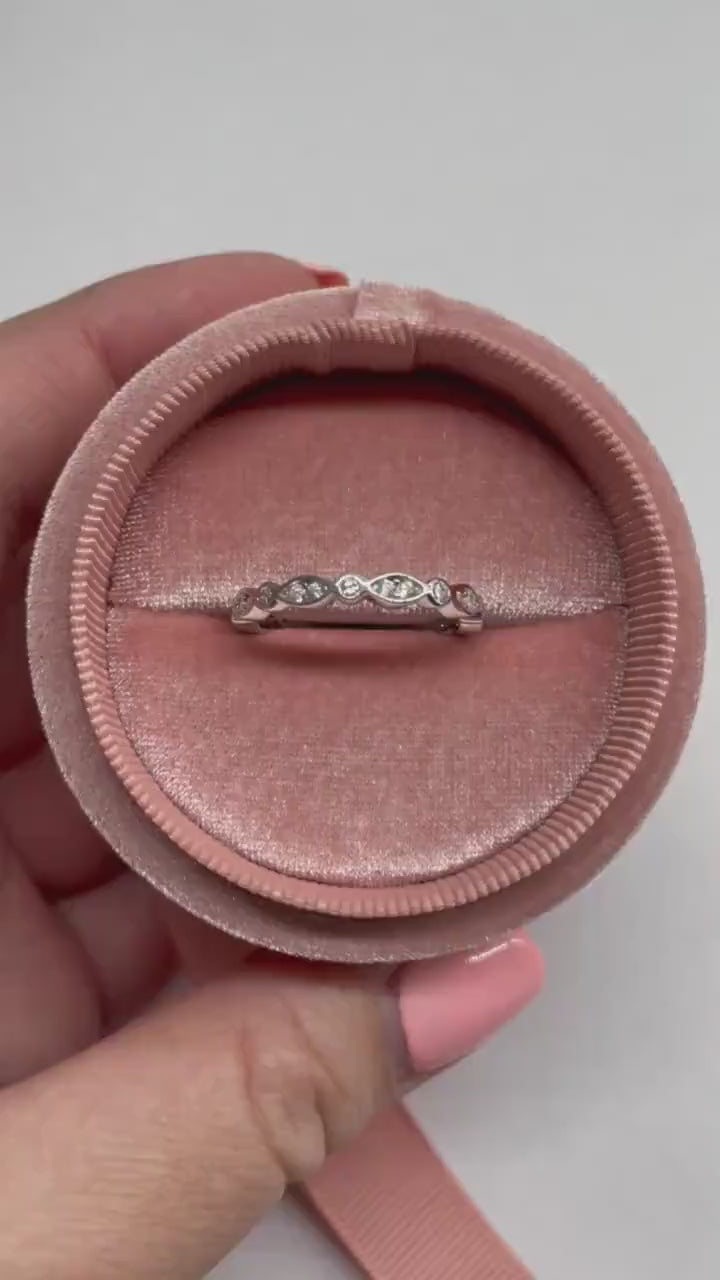 Sterling Silver 925 2mm Art Deco Full Eternity Band