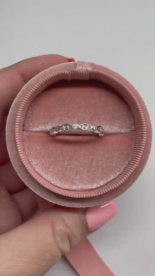 Sterling Silver 925 2mm Art Deco Full Eternity Band