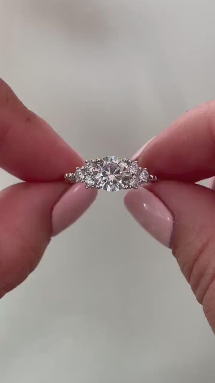 Sterling Silver 925 ring with 5A CZ Diamonds, Engagement Ring, Promise Ring