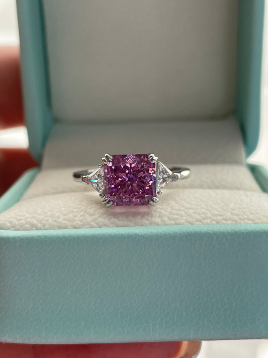 The Joy. Sterling silver 925 ring with 3CT crushed ice simulated diamond