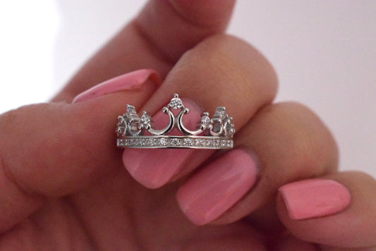 Sterling Silver 925 Queen Crown Ring