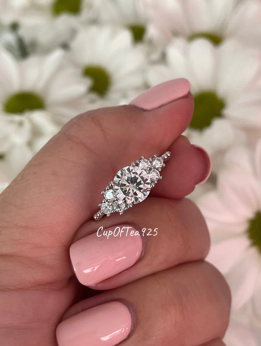 The Maya. Sterling Silver 925 ring with 5A CZ diamonds