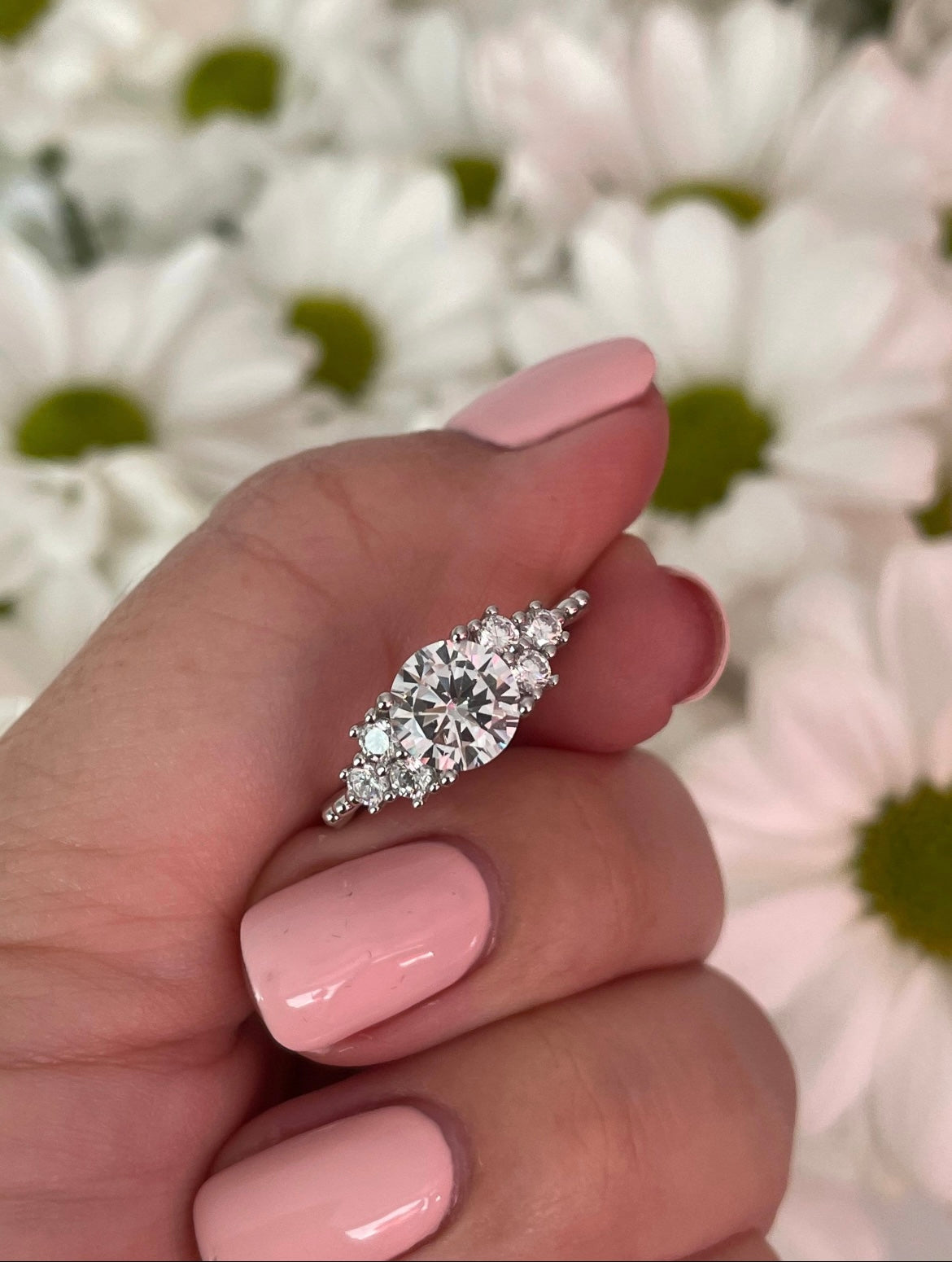 The Maya. Sterling Silver 925 ring with 5A CZ diamonds